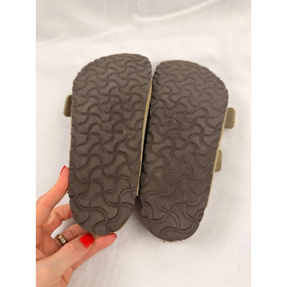 Birkenstock Arizona Taupe Suede Two Strap Buckle Sandals Womens 37 L6 M4